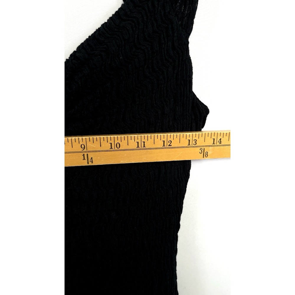 Free People Beach Eleni Bodycon Maxi Dress Size S Black Pucker Texture Side Slit - Picture 9 of 11